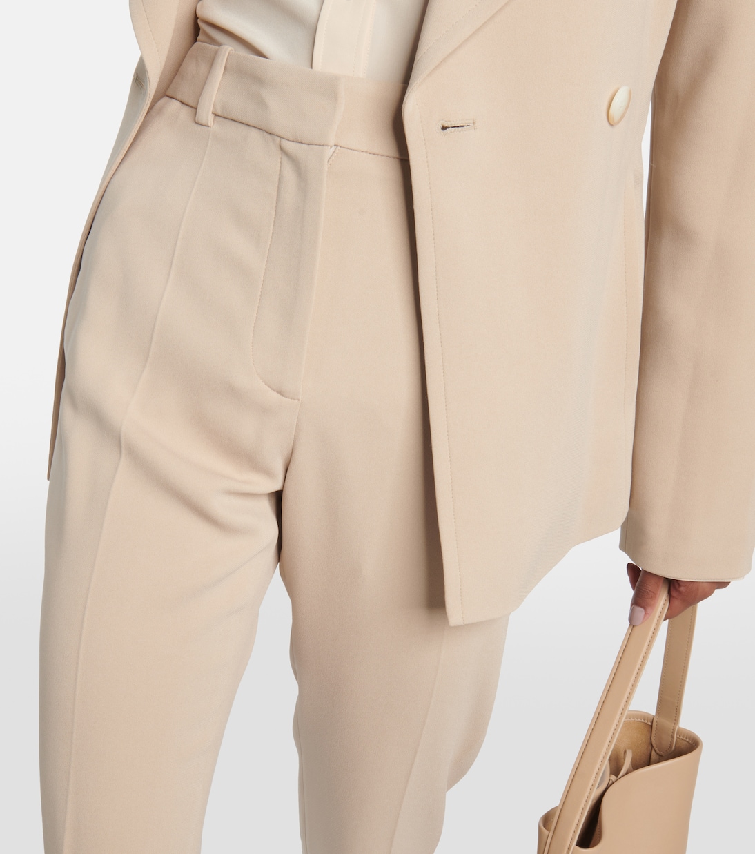 Cropped crêpe straight pants | Joseph