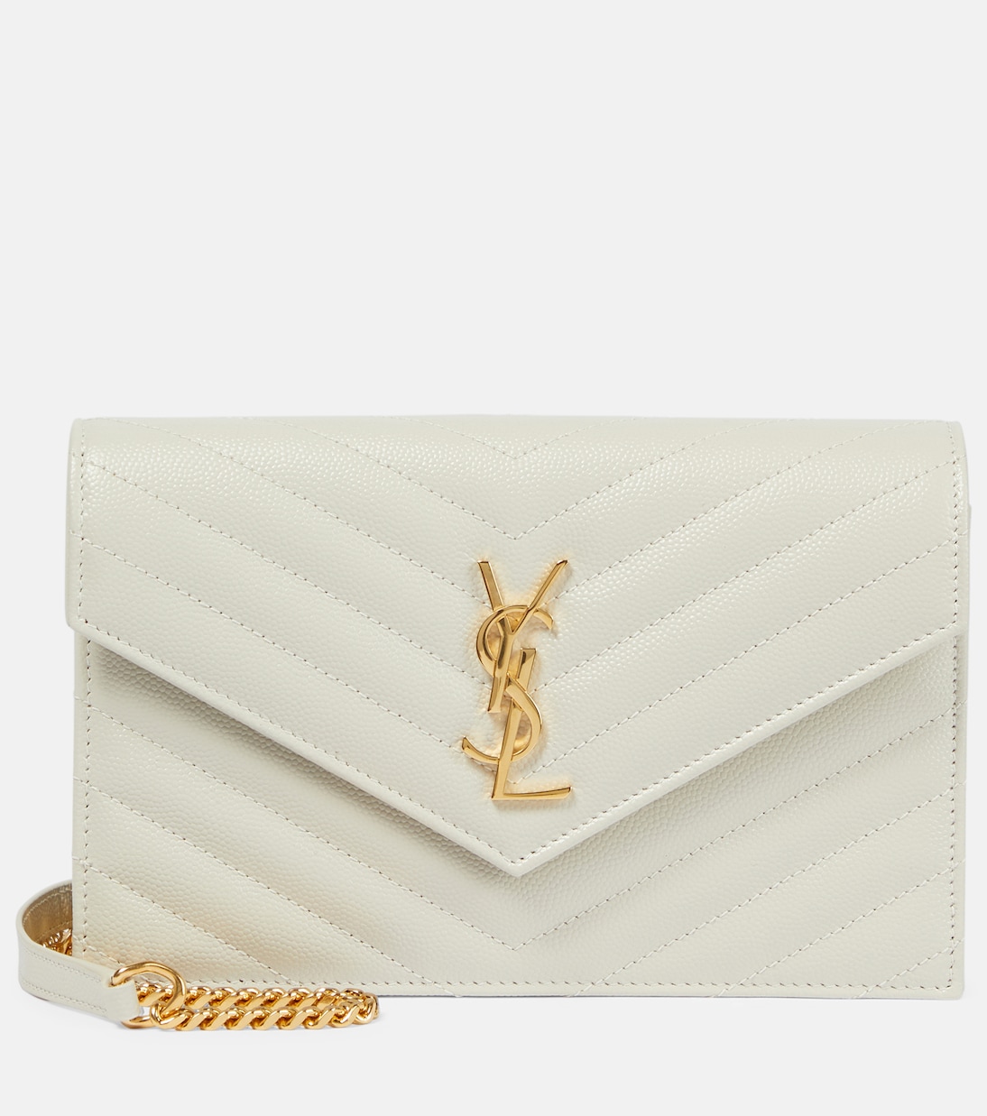 Cassandre matelassé envelope leather wallet on chain | Saint Laurent