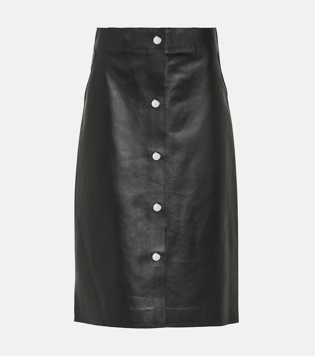 High-Rise-Midirock aus Leder | Victoria Beckham