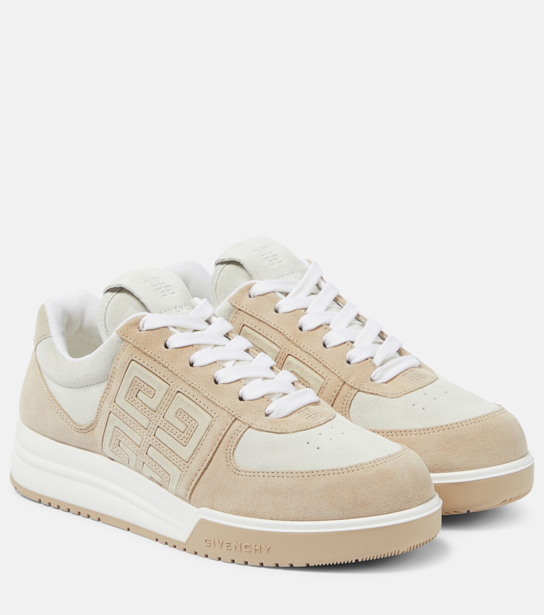 G4 suede and leather low top sneakers in white Givenchy Mytheresa