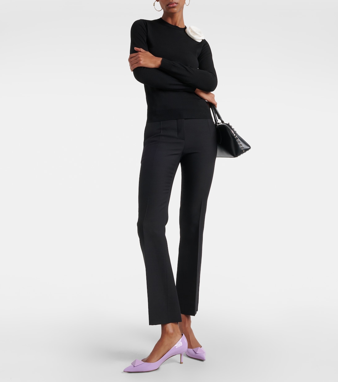 Pantaloni regular in Crêpe Couture | Valentino