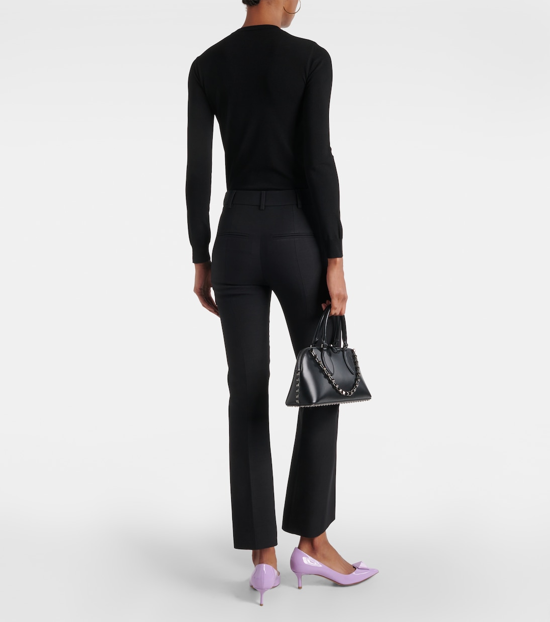 Pantaloni regular in Crêpe Couture | Valentino