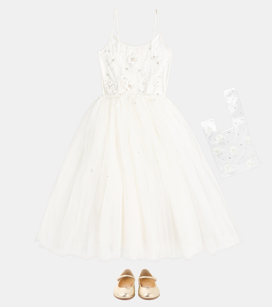 Abito Ceramic in tulle con applicazioni floreali | Tutu Du Monde