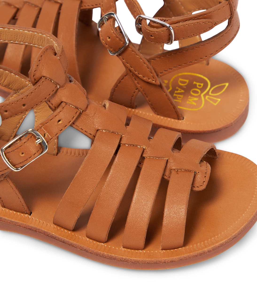 Sandalen Plagette Gladiator aus Leder | Pom d'Api