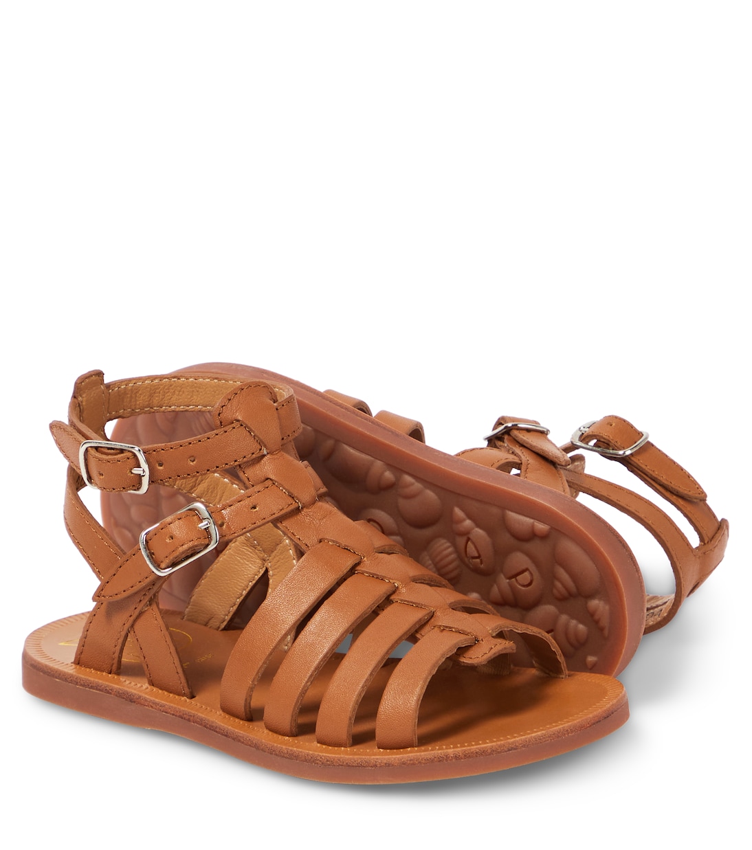 Sandalen Plagette Gladiator aus Leder | Pom d'Api