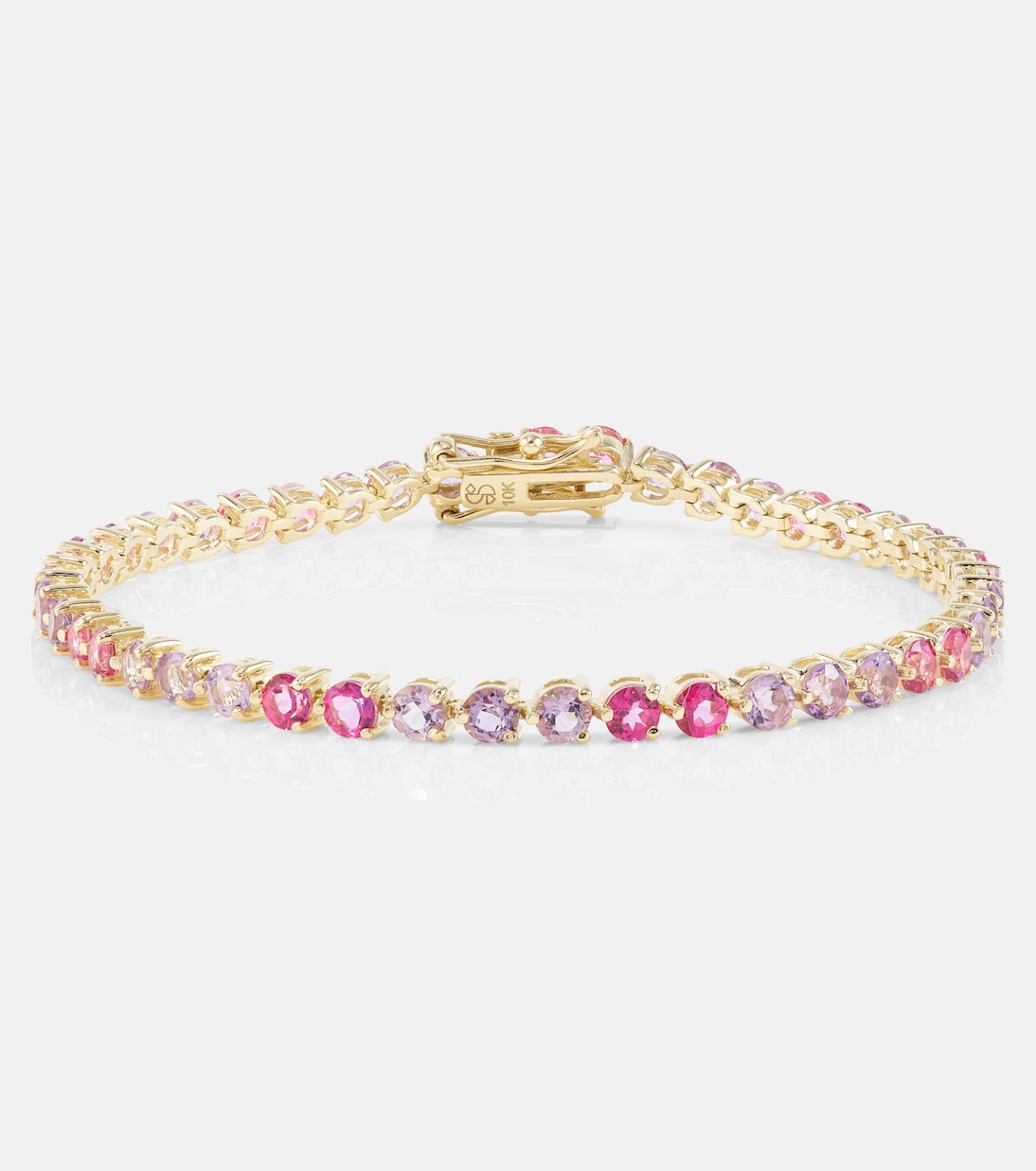 Bracciale in oro 10kt con ametiste e topazi, tonalità lavanda, design moderno per giovani