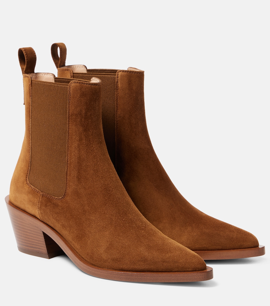 Suede brown booties hotsell