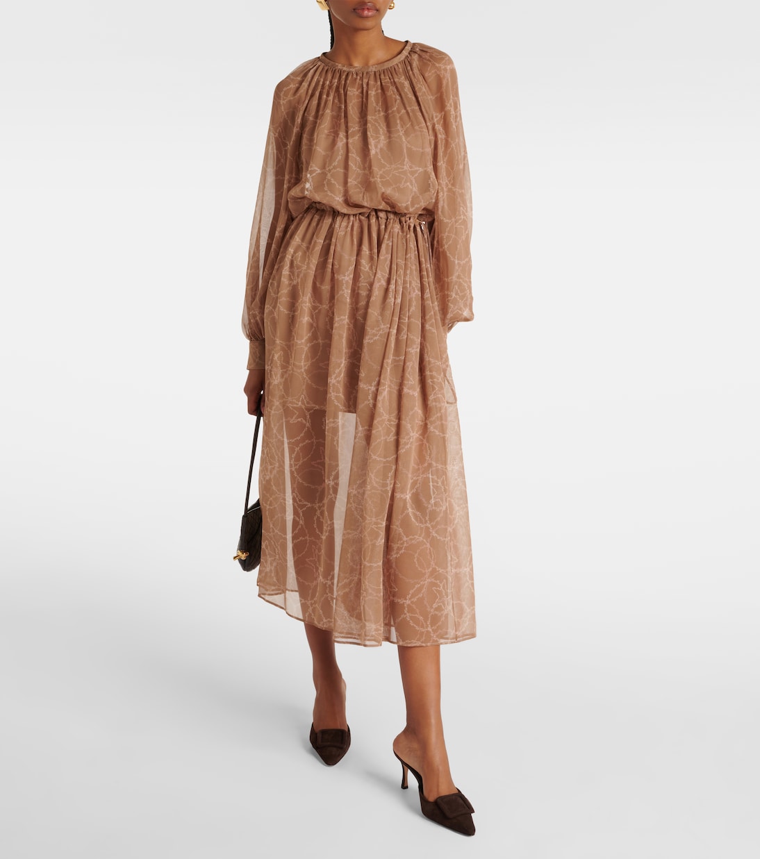 Vestido midi de georgette de seda | Max Mara