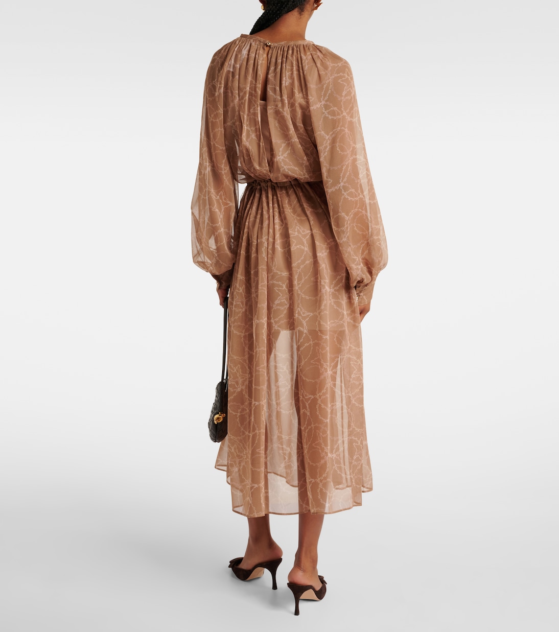 Vestido midi de georgette de seda | Max Mara