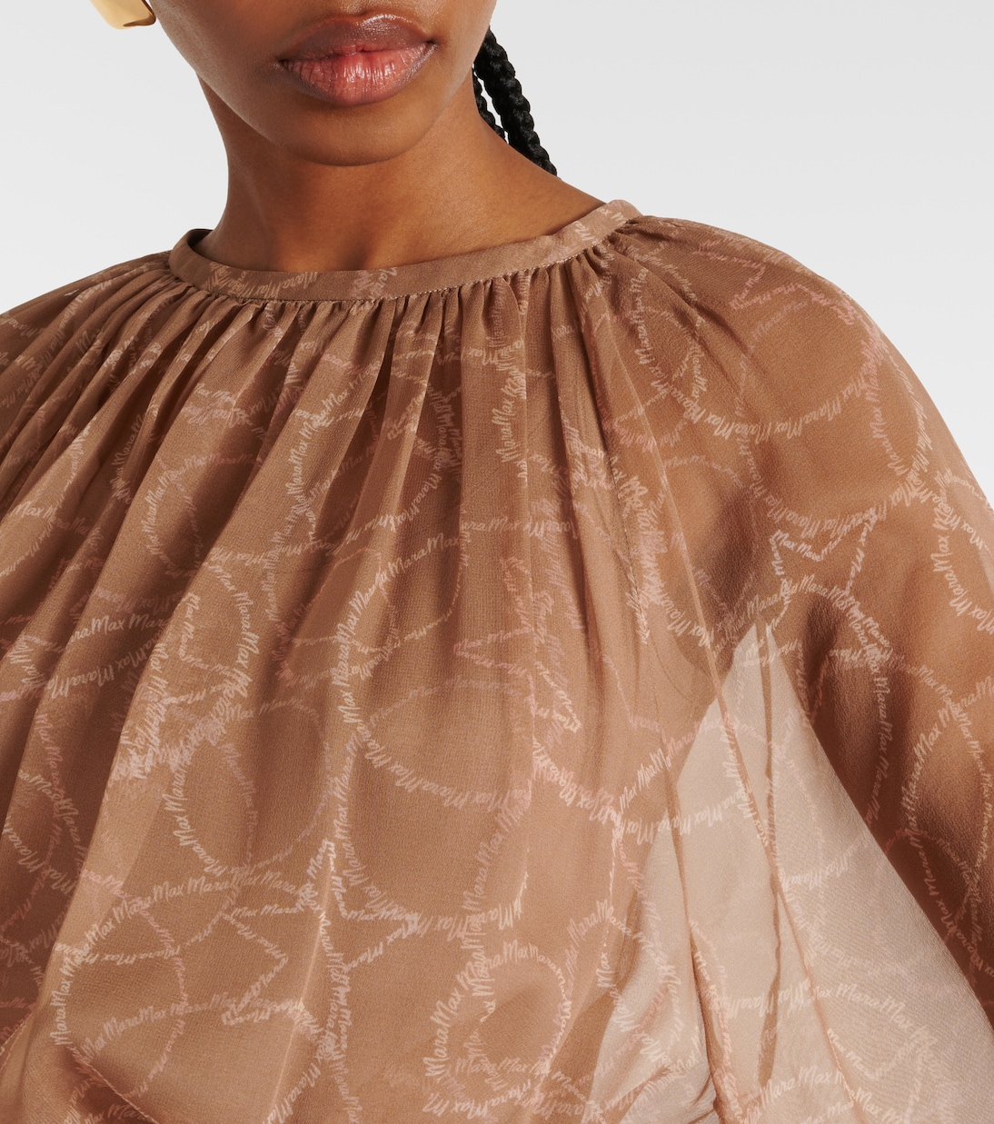 Vestido midi de georgette de seda | Max Mara