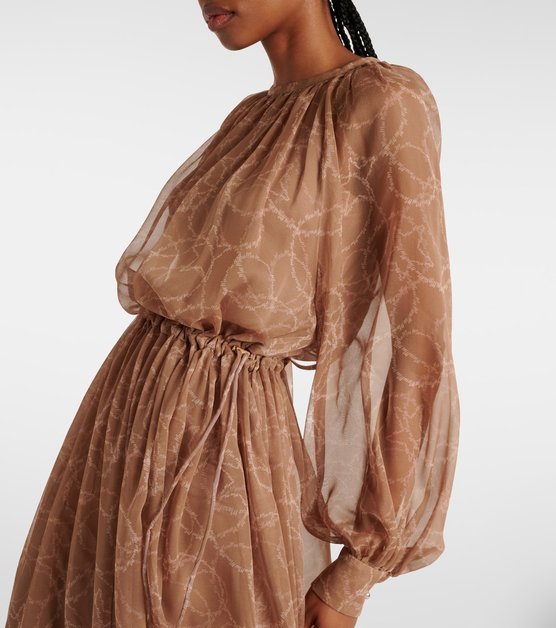 Vestido midi de georgette de seda | Max Mara