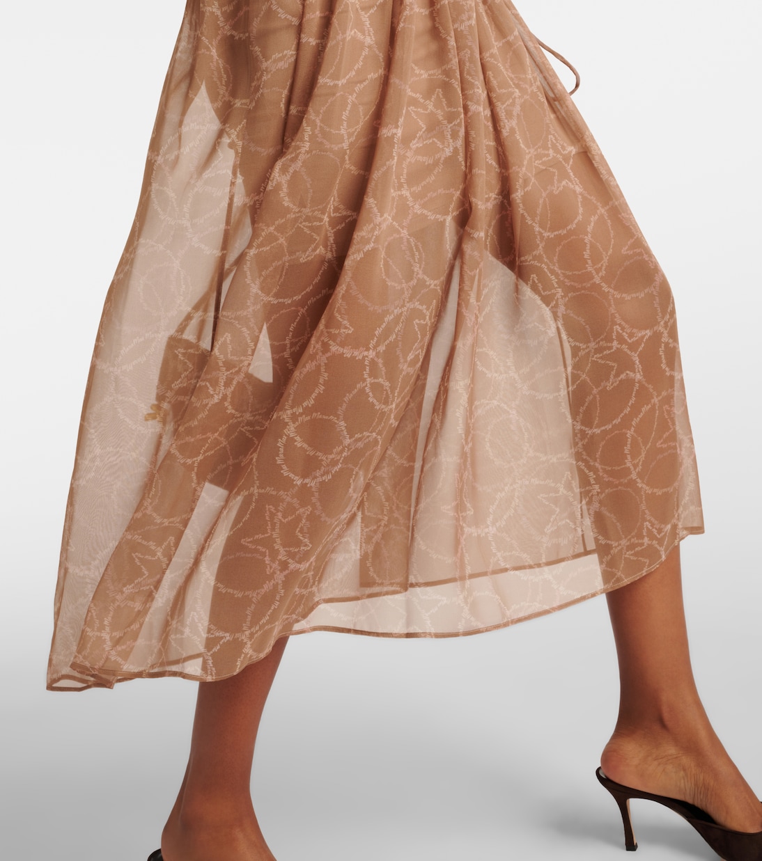 Vestido midi de georgette de seda | Max Mara