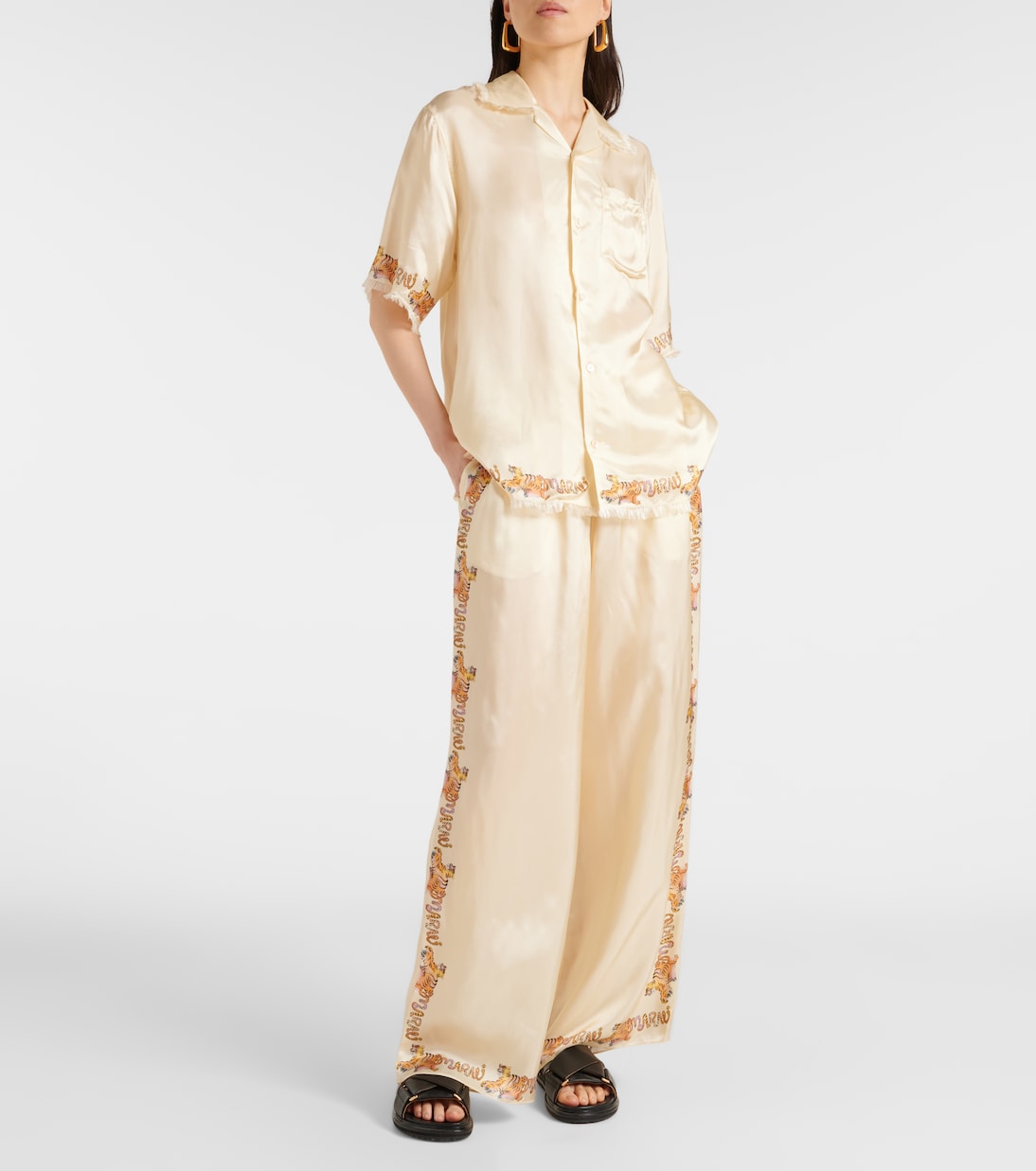 Bedruckte Hose aus Satin | Marni