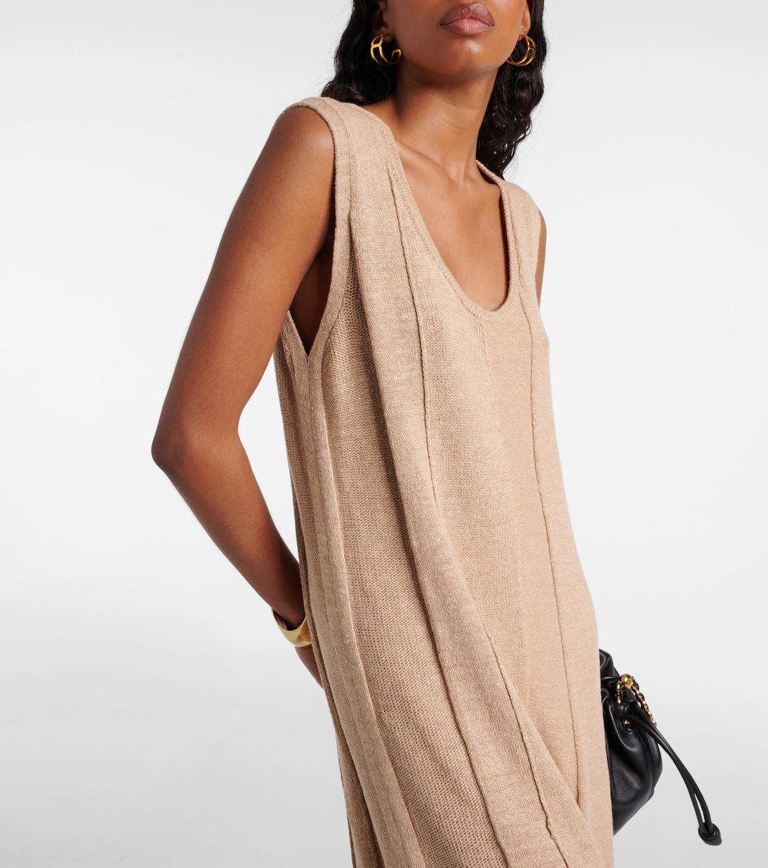 Robe longue en lin et soie mélangés | Joseph