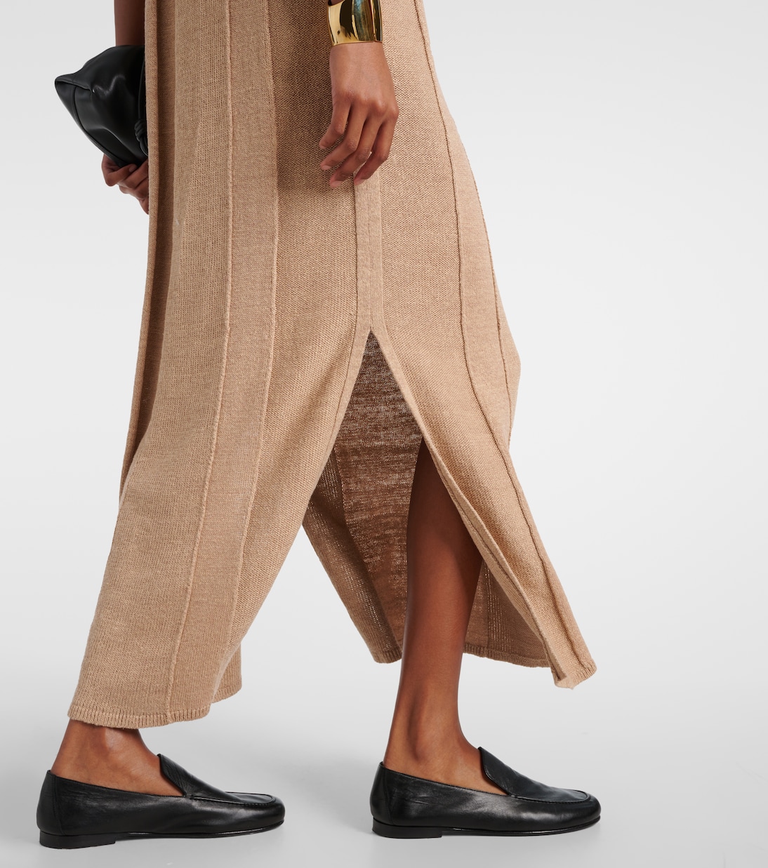 Robe longue en lin et soie mélangés | Joseph