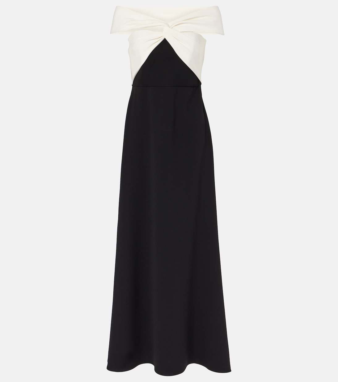 Off-shoulder cady maxi dress | Roland Mouret