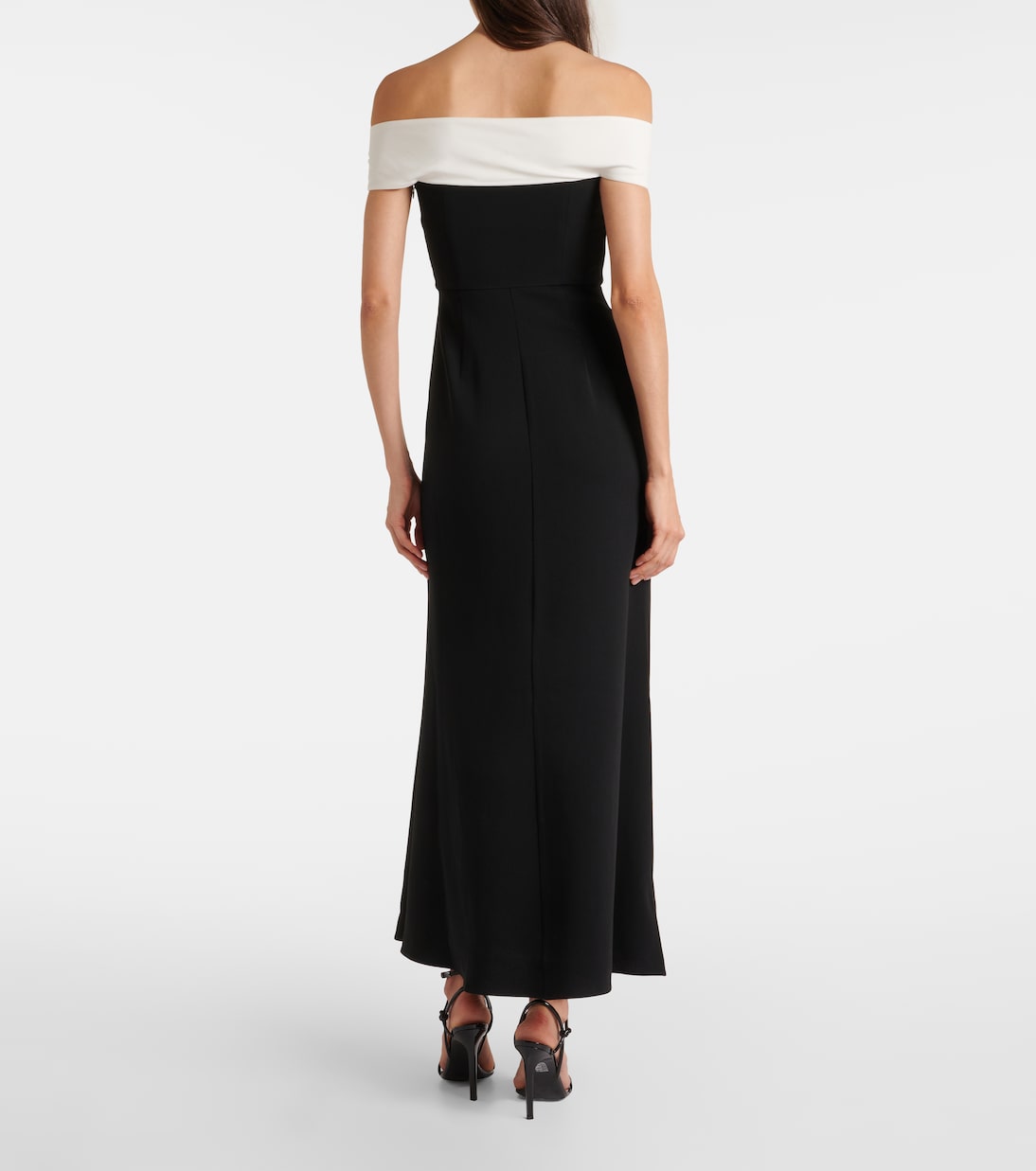 Off-shoulder cady maxi dress | Roland Mouret