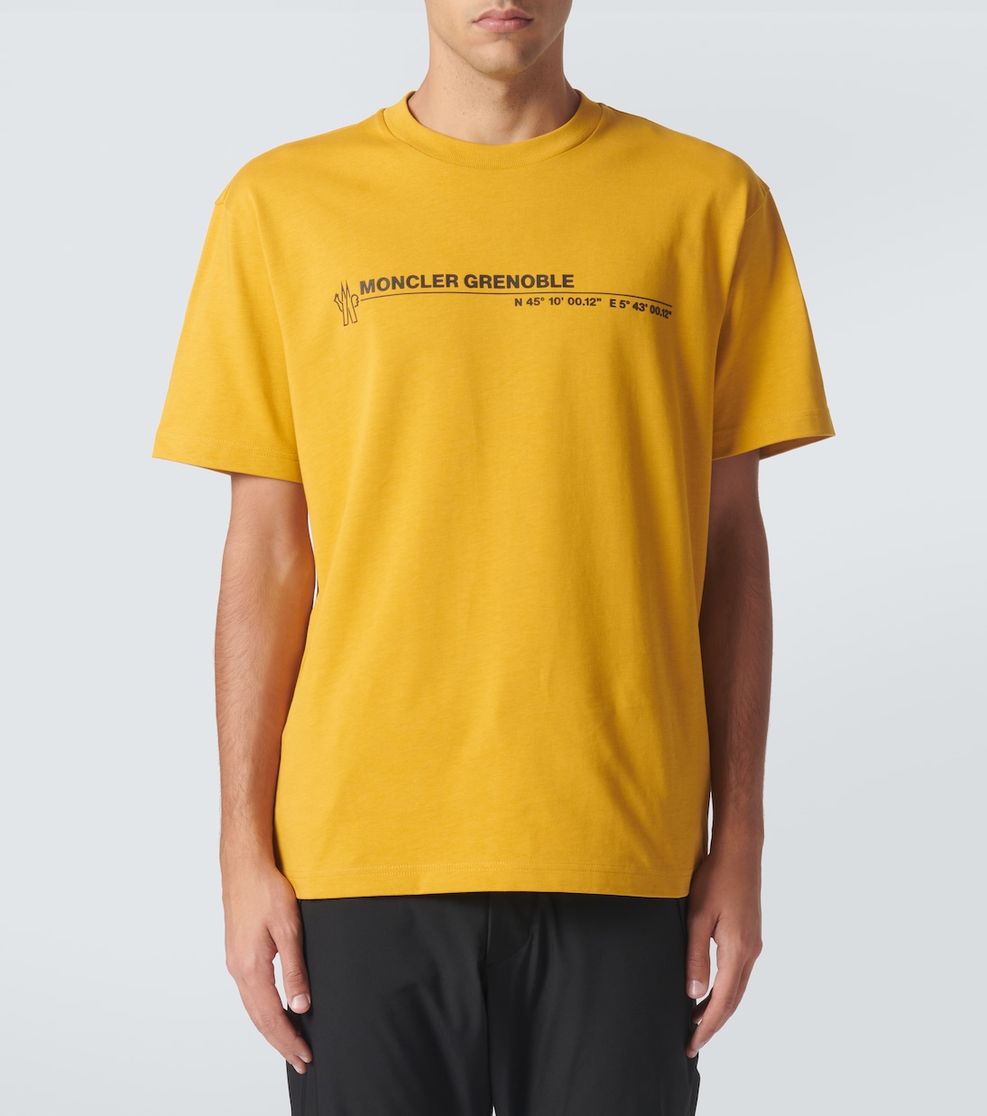 Logo cotton jersey T shirt in yellow Moncler Grenoble Mytheresa