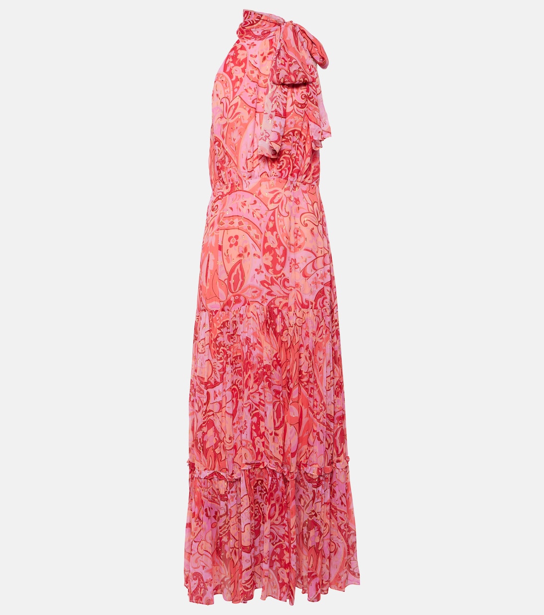 Neena silk chiffon lamé gown  | Rixo