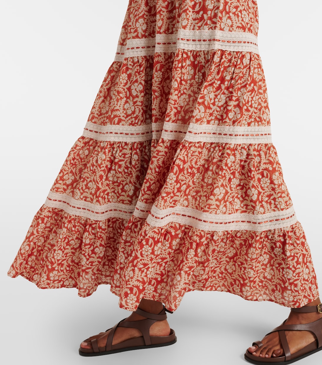 Aubrie floral smocked cotton midi dress | Rixo