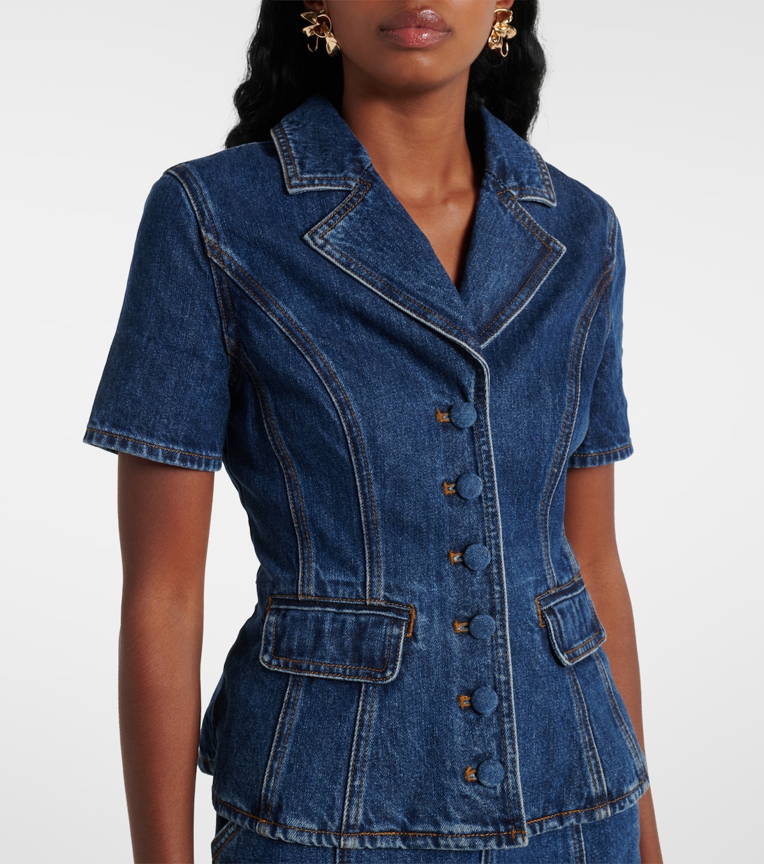 Robe midi en jean | Self-Portrait