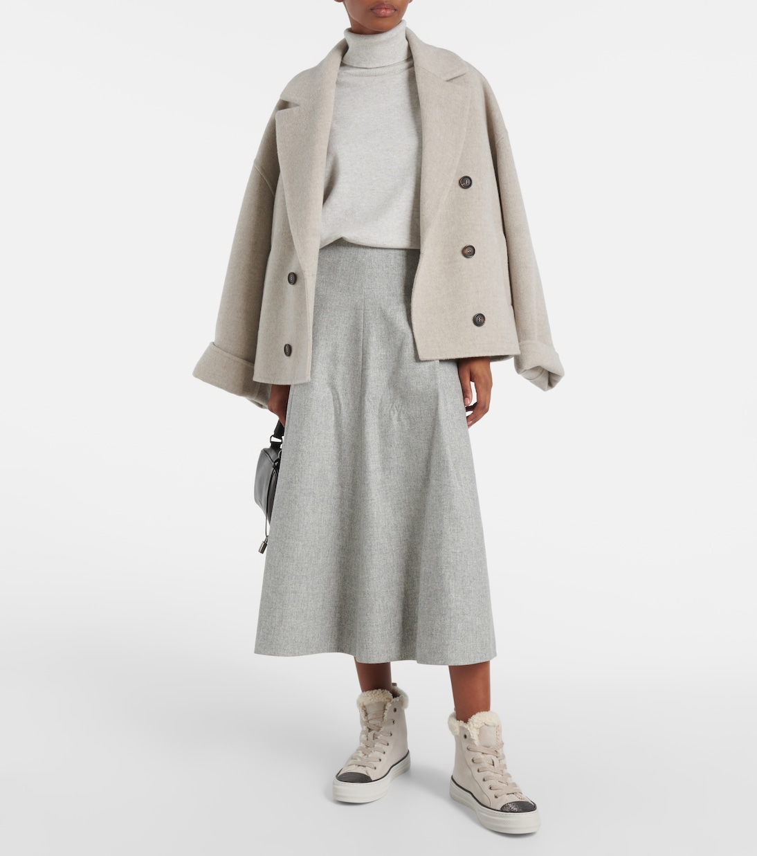 Baskets Monili en daim et shearling | Brunello Cucinelli