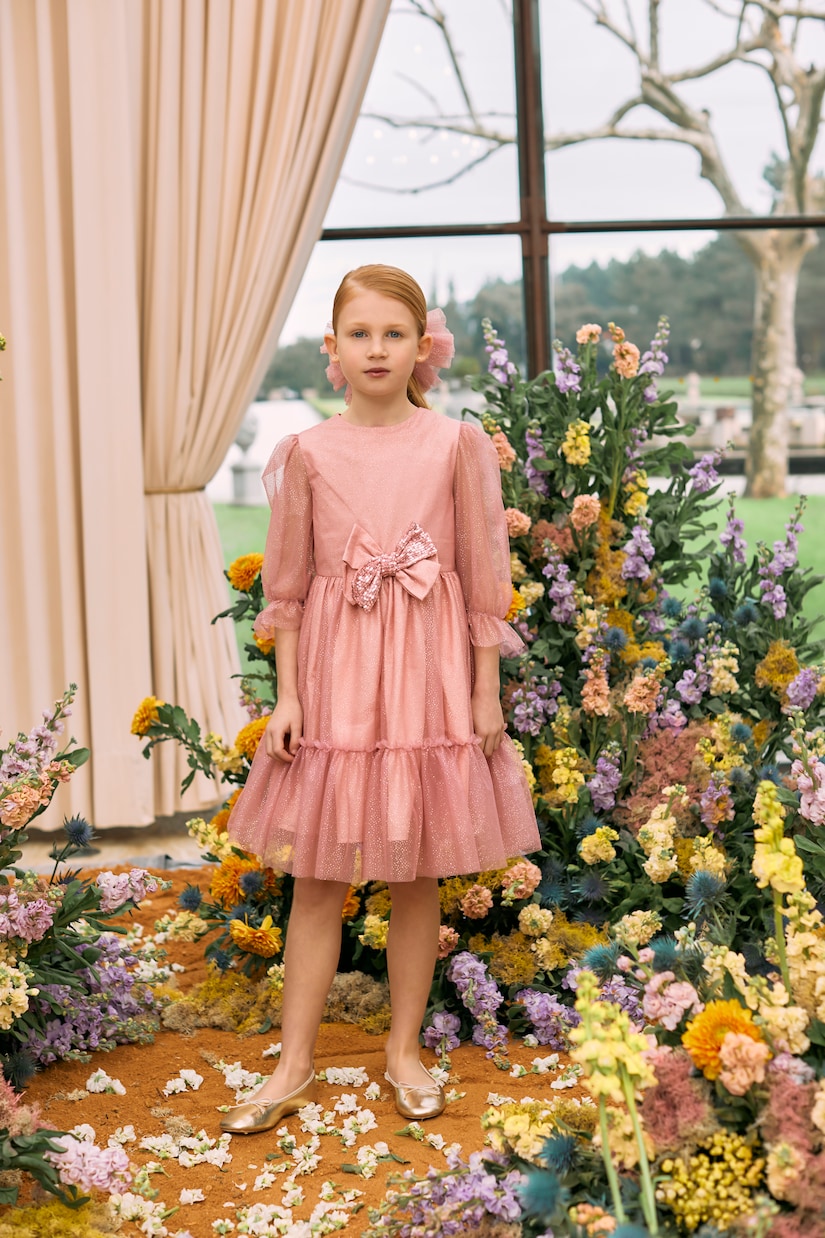 Abito in tulle glitterato con fiocco | Patachou
