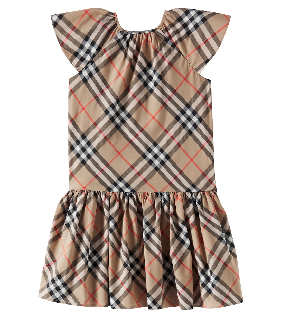Abito Burberry Check in cotone a pieghe | Burberry Kids