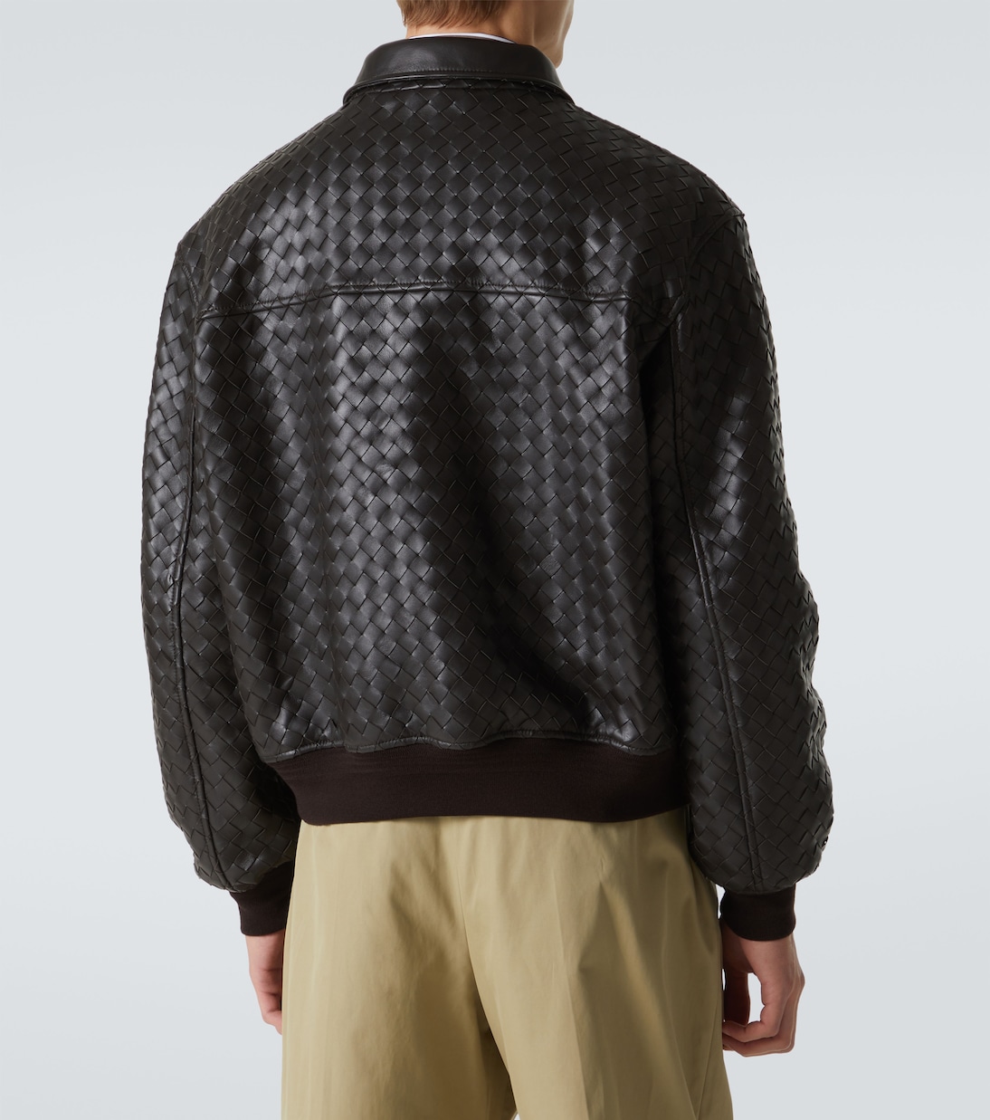 Giacca blouson in pelle Intrecciato | Bottega Veneta