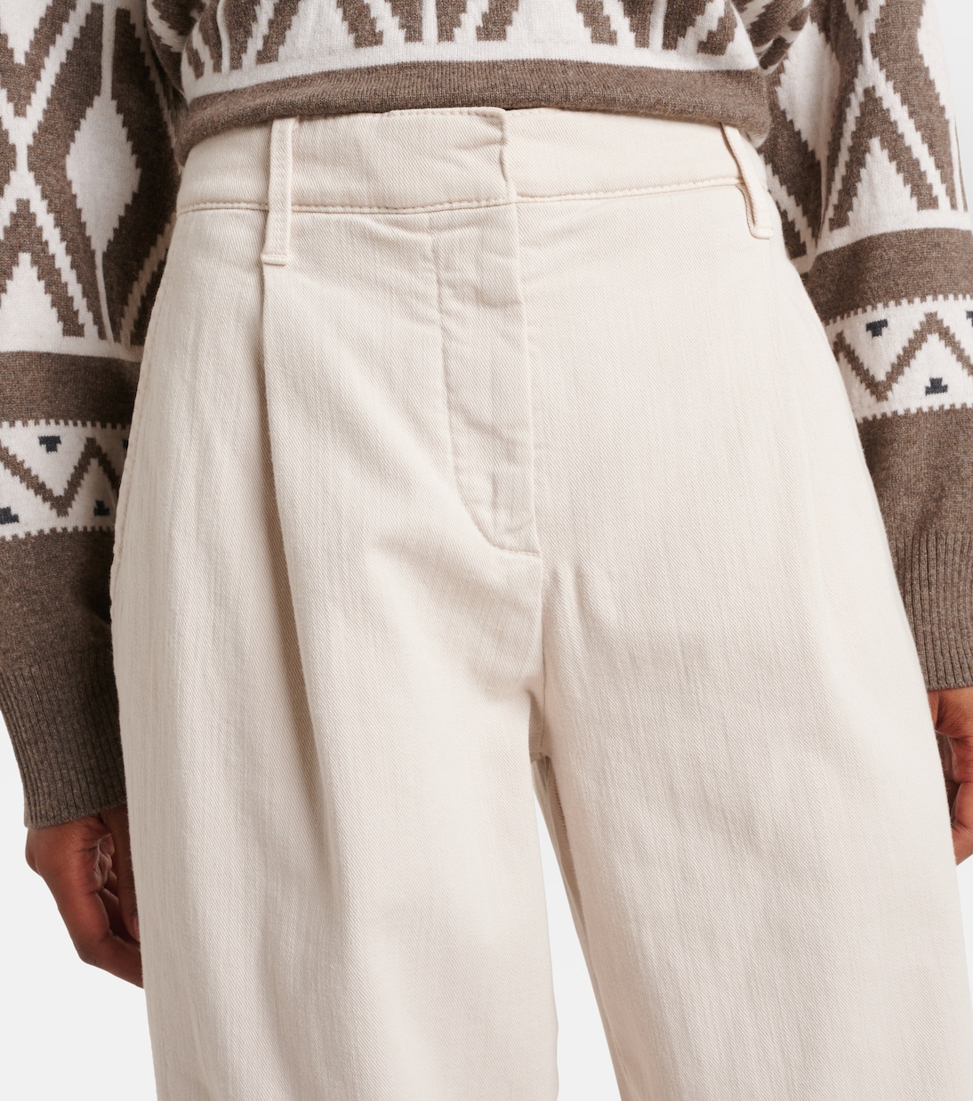Jeans a gamba larga e vita alta | Brunello Cucinelli