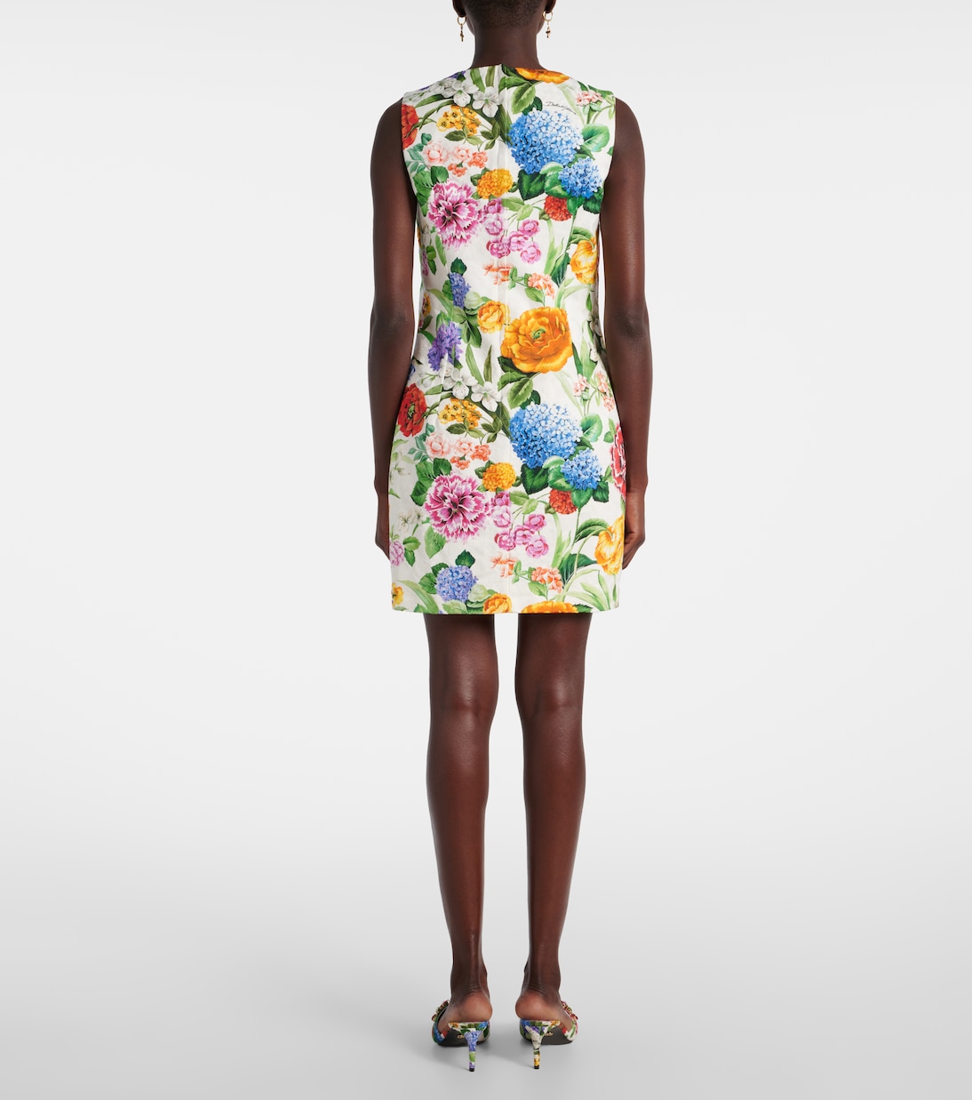 Vestido corto de algodón floral | Dolce&Gabbana