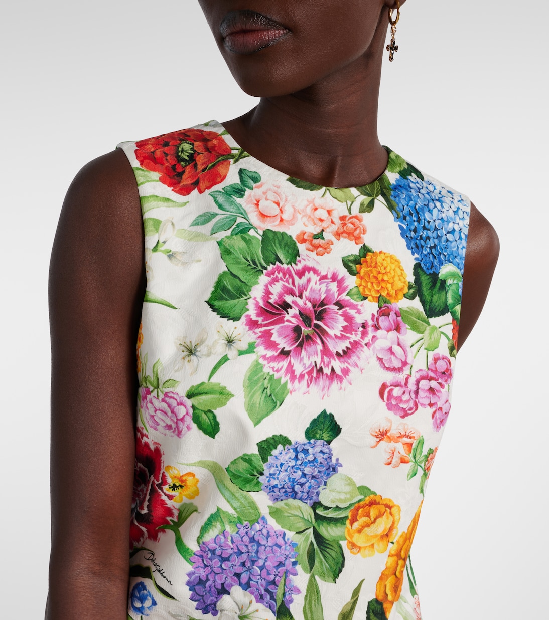 Vestido corto de algodón floral | Dolce&Gabbana