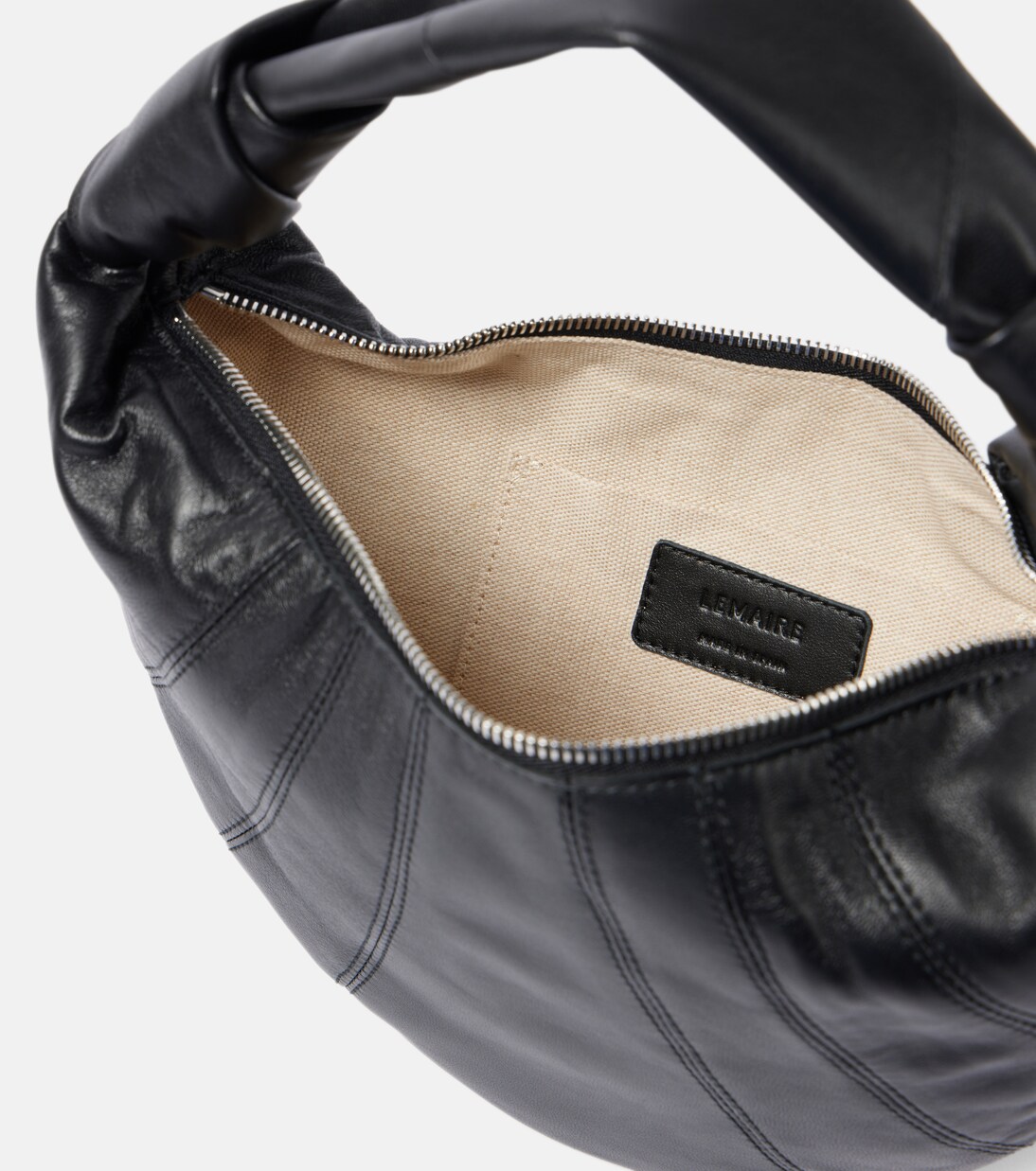 Fortune Croissant Mini leather shoulder bag in black