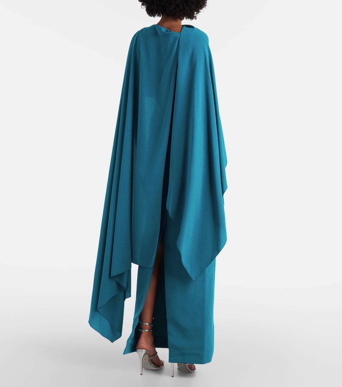Vestido midi Demetria de crepé con capa | Roksanda