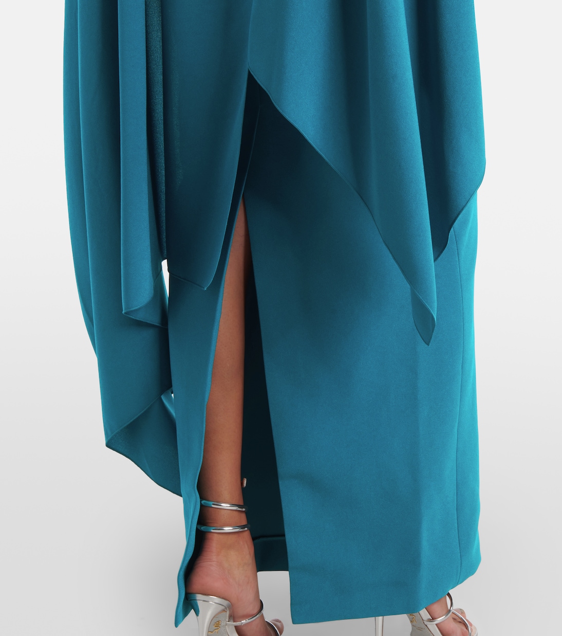 Vestido midi Demetria de crepé con capa | Roksanda