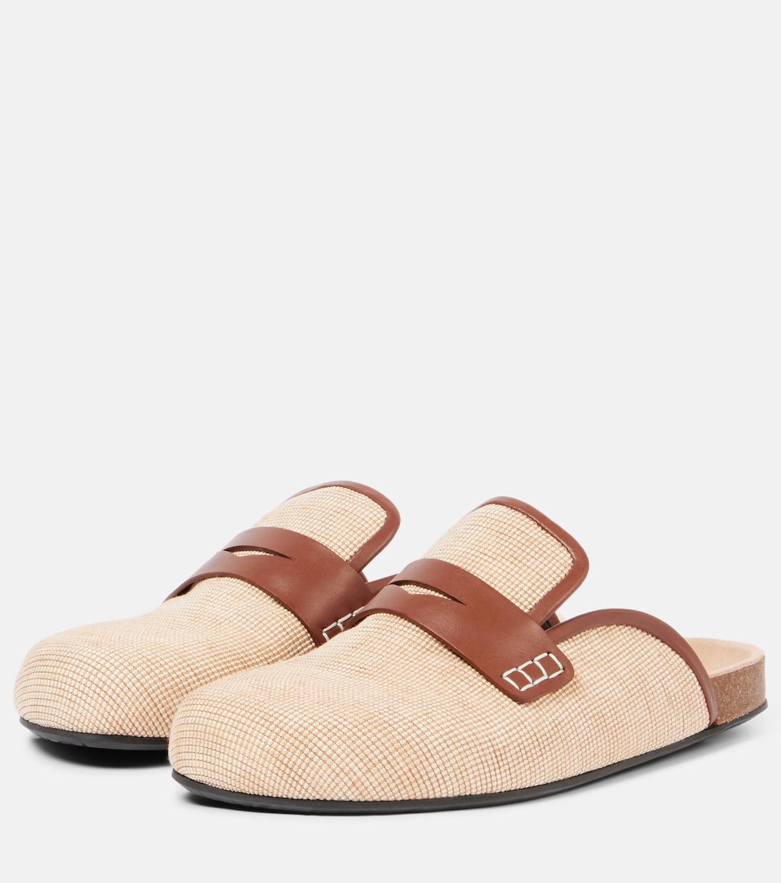JW ANDERSON Mule in pelle con dettagli in cuoio per giovani trendsetter
