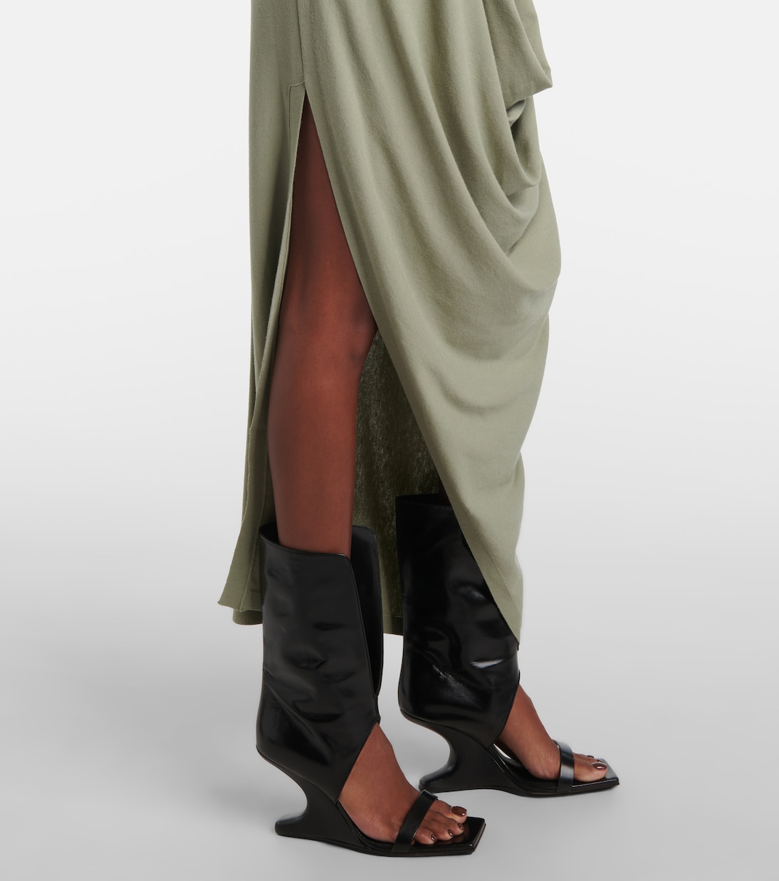 Twisted draped jersey maxi dress | Rick Owens