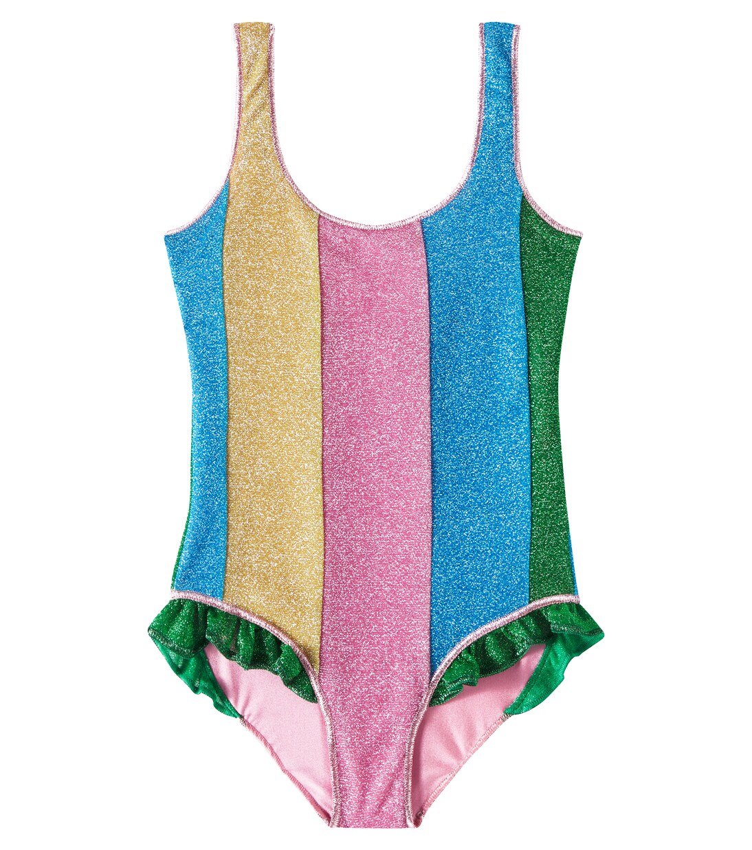 Lumière striped lamé swimsuit | Oséree Kids