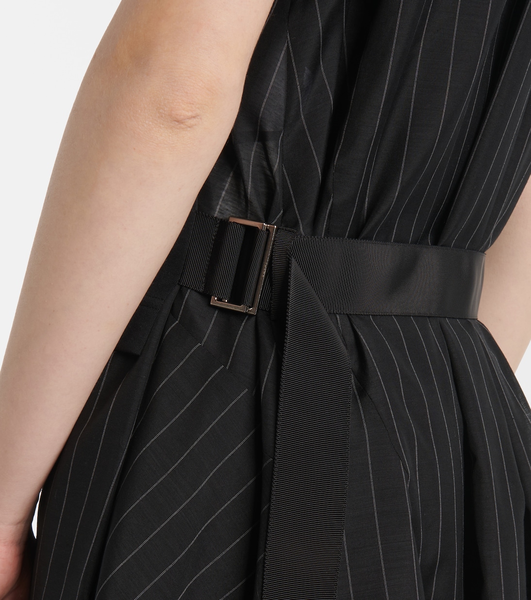 Abito corto in jersey di cotone e organza | Sacai