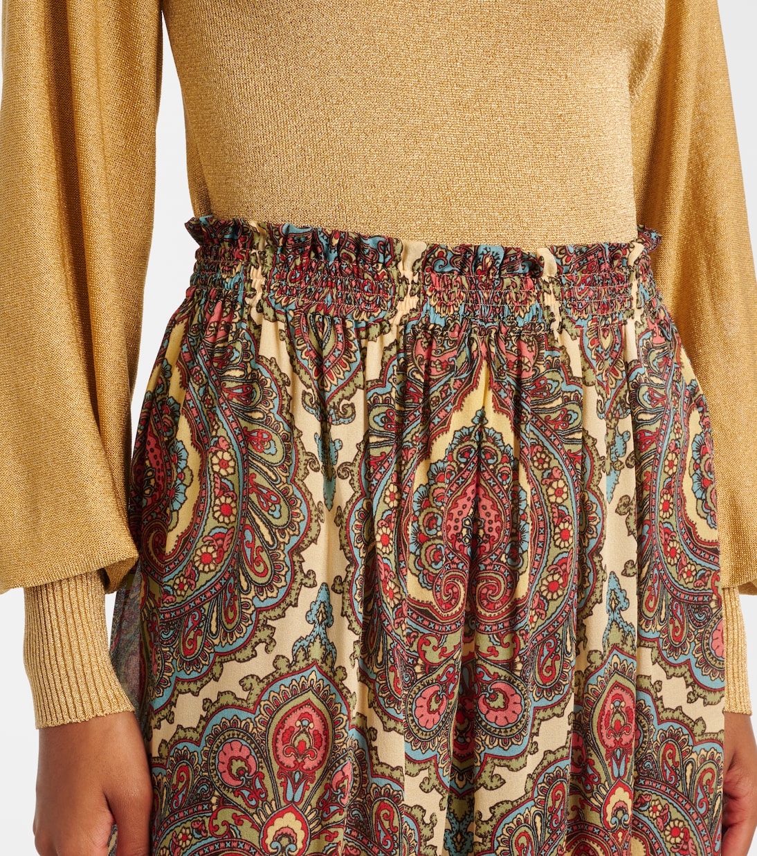 Culottes de georgette de seda con paisley  | Valentino