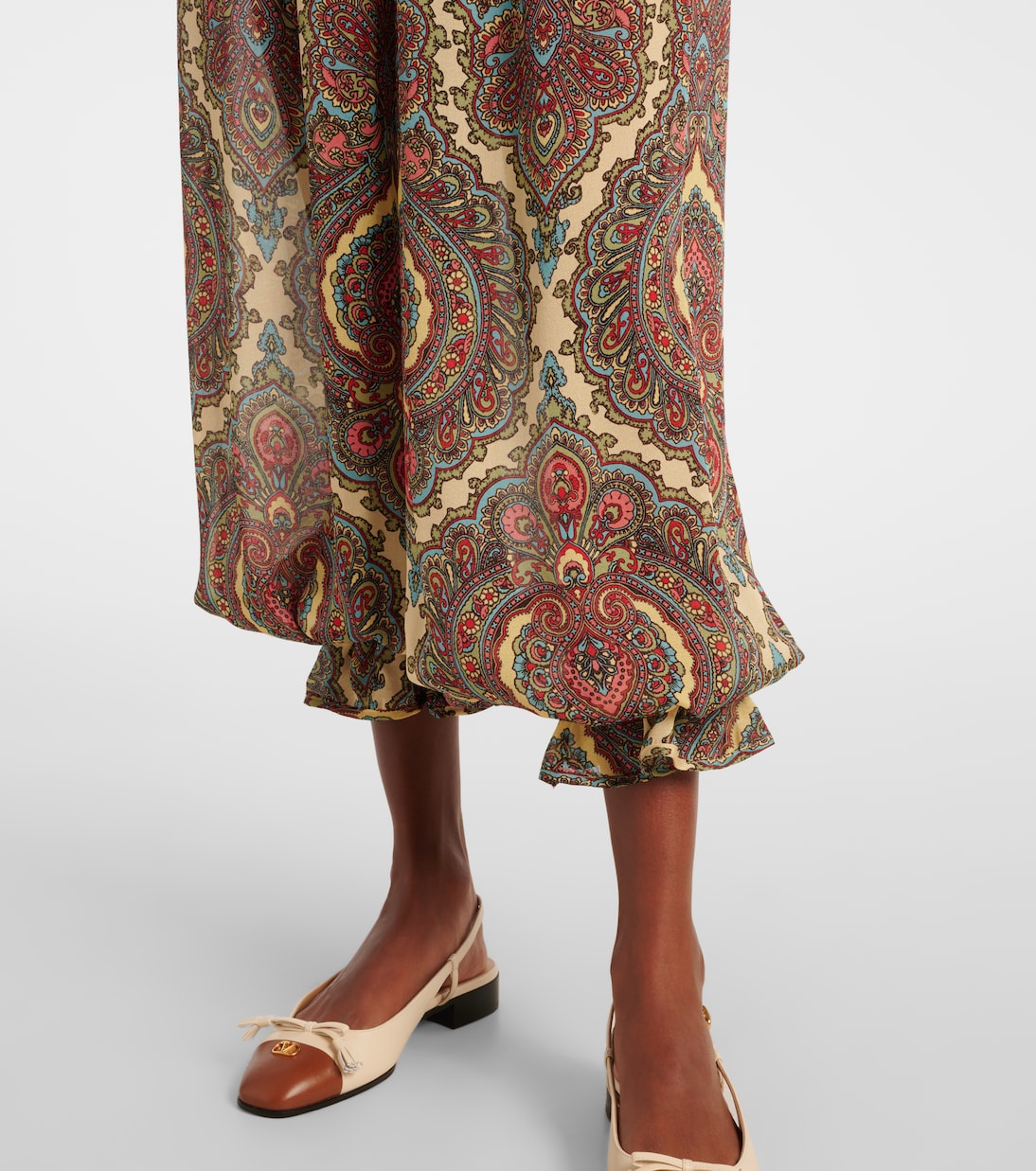 Culottes de georgette de seda con paisley  | Valentino