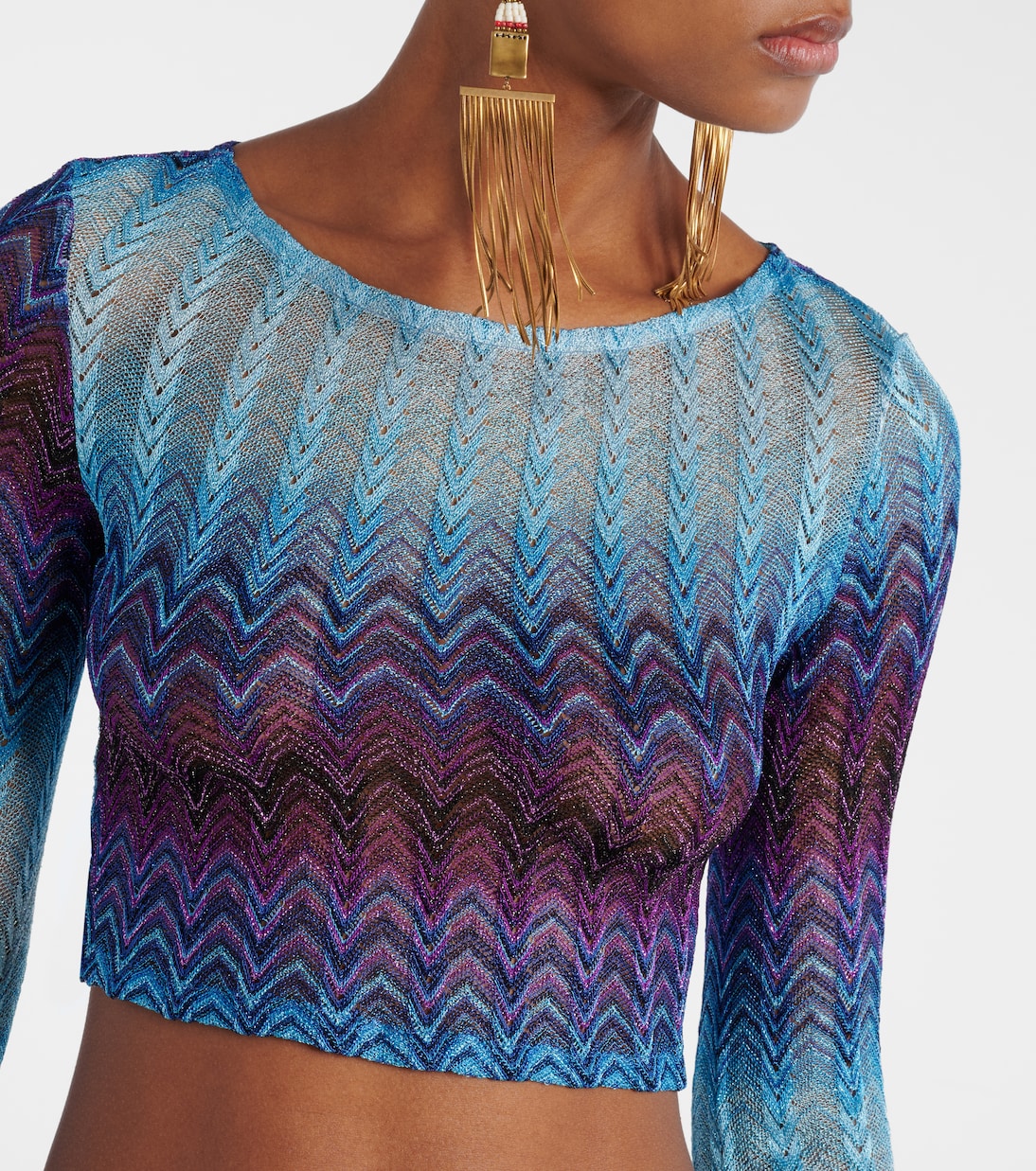 Zig Zag lamé cropped top | Missoni