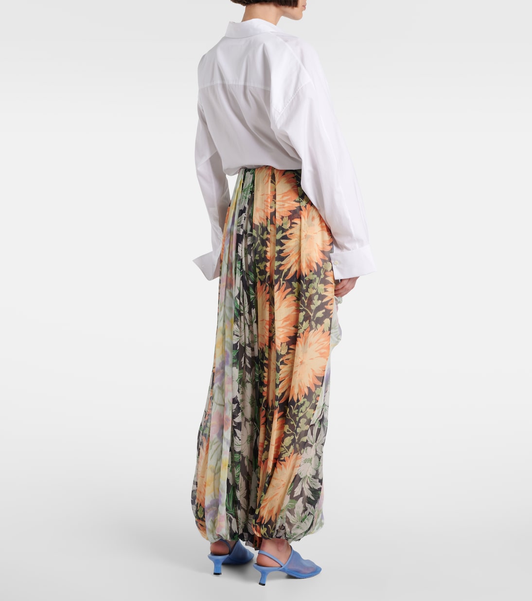 Pantaloni a gamba larga in crépon di seta | Loewe