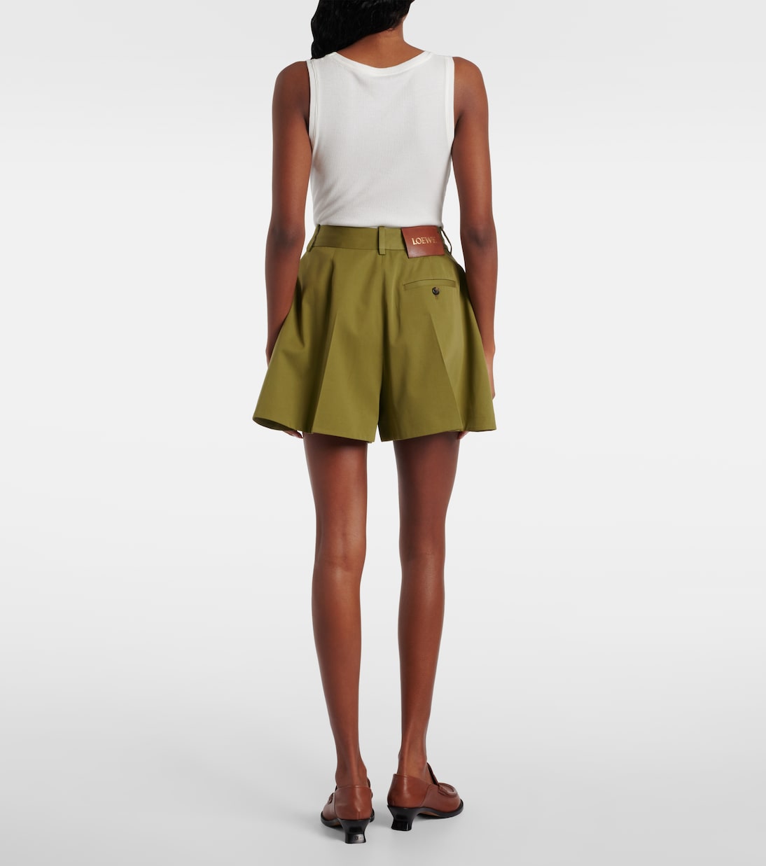 Shorts in gabardine di cotone e seta | Loewe