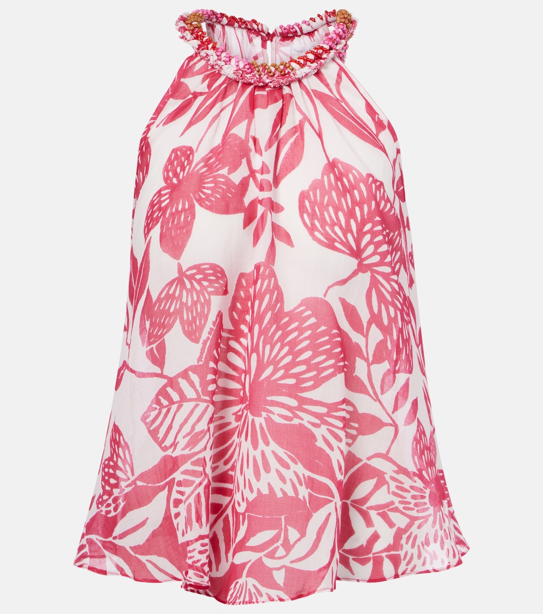 Top Cleo in cotone con perline | Poupette St Barth