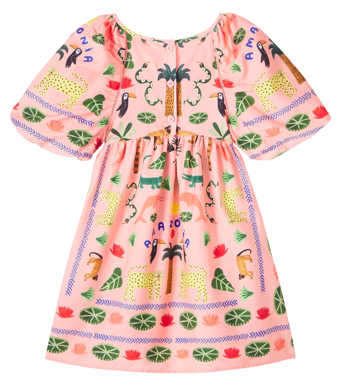 Bedrucktes Kleid Lenço Animalia aus Baumwolle | Fábula