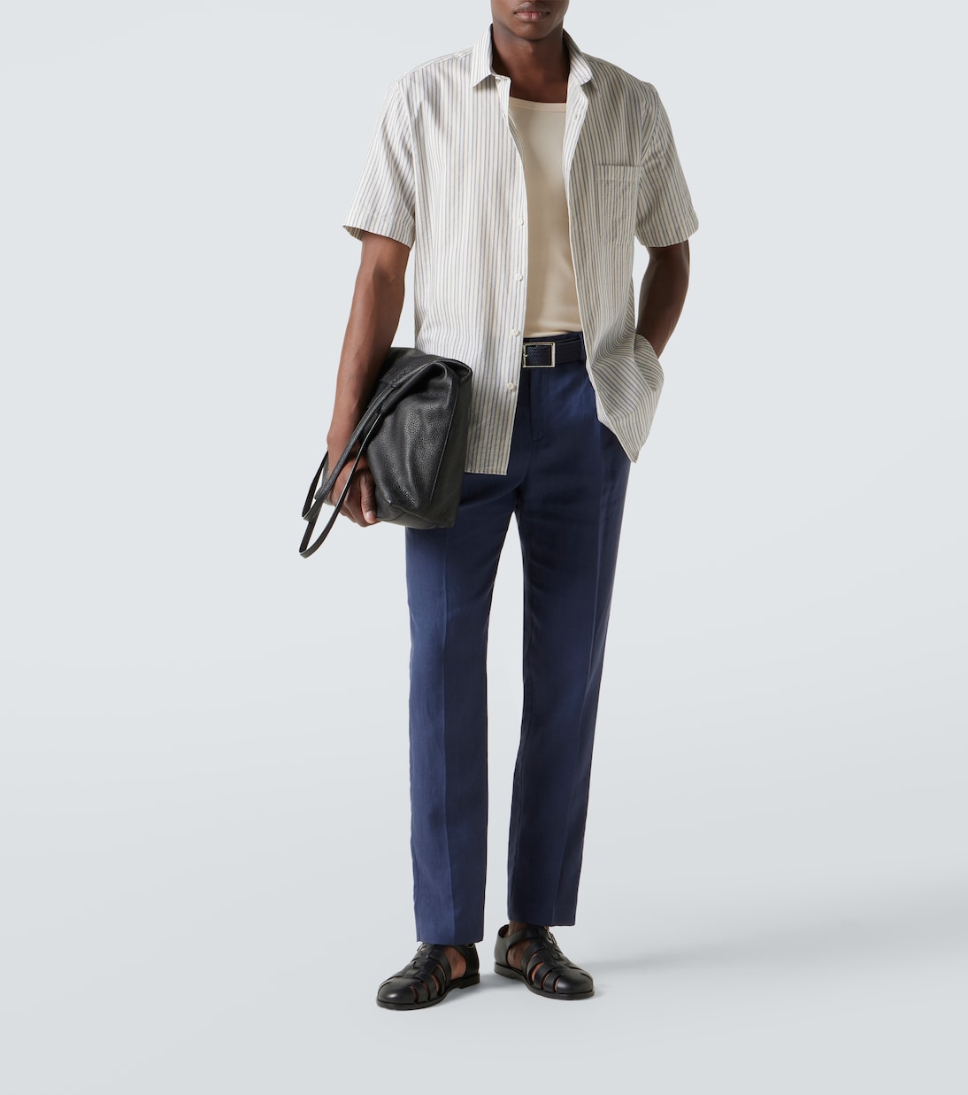 Striped cotton shirt | Sunspel