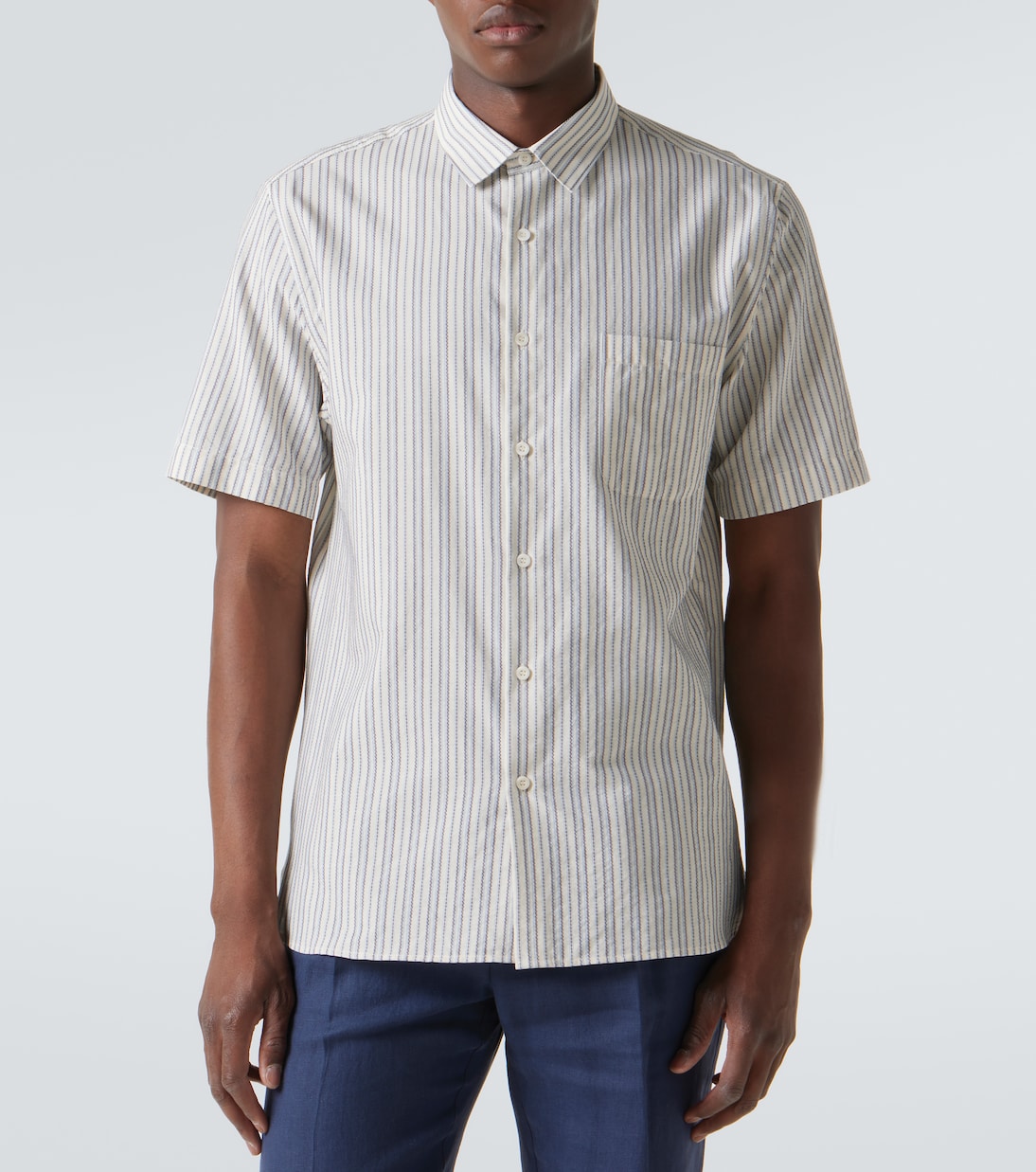 Striped cotton shirt | Sunspel