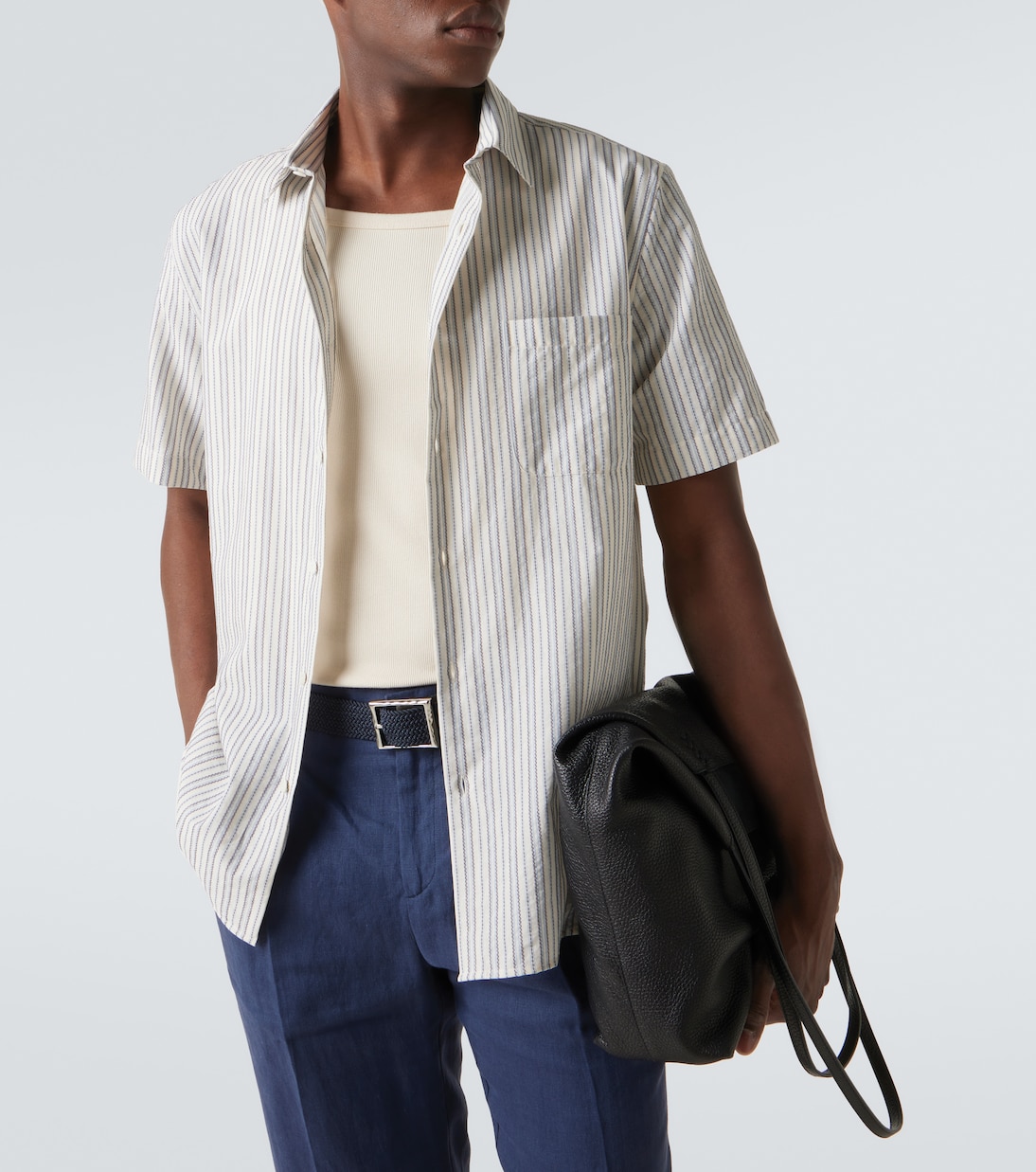 Striped cotton shirt | Sunspel