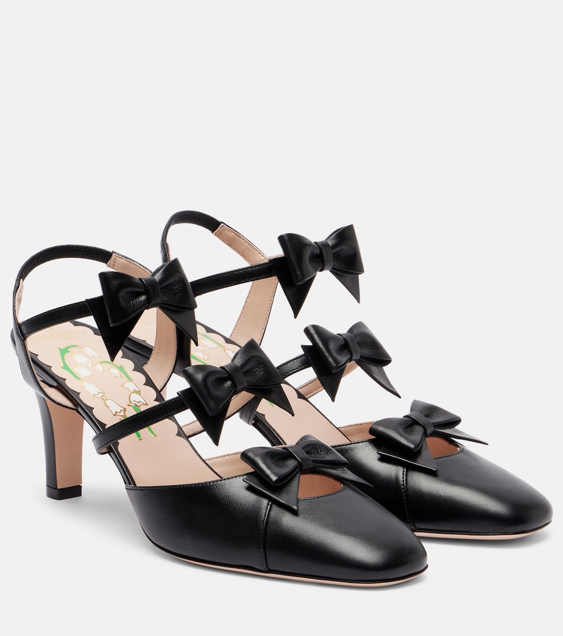 Slingback-Pumps Bowow 75 aus Leder | Valentino Garavani